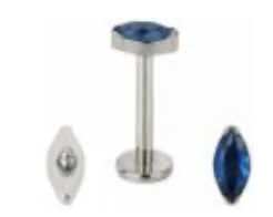 Internally Threaded Labret with Marquise Prong