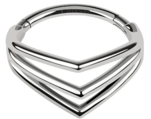 Triple Chevron Titanium Hinge Ring