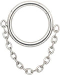 Titanium Hinge Ring with Chain Dangle