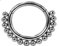 Titanium Hinge Ring with 16 Bead Cluster