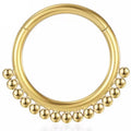 Titanium Hinge Ring with Half Beads Cluster