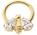 Titanium Hinge Ring Bee CZ