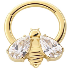 Titanium Hinge Ring Bee CZ