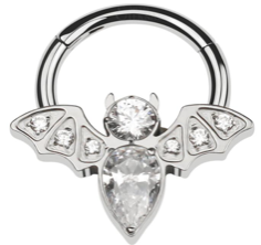Titanium Hinge Ring Bat CZ