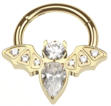 Titanium Hinge Ring Bat CZ