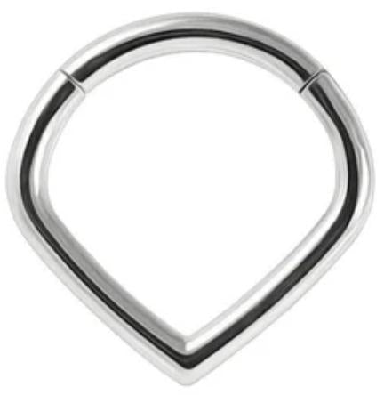 Titanium Chevron Hinge Ring