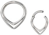 Titanium Double Chevron Hinge Ring