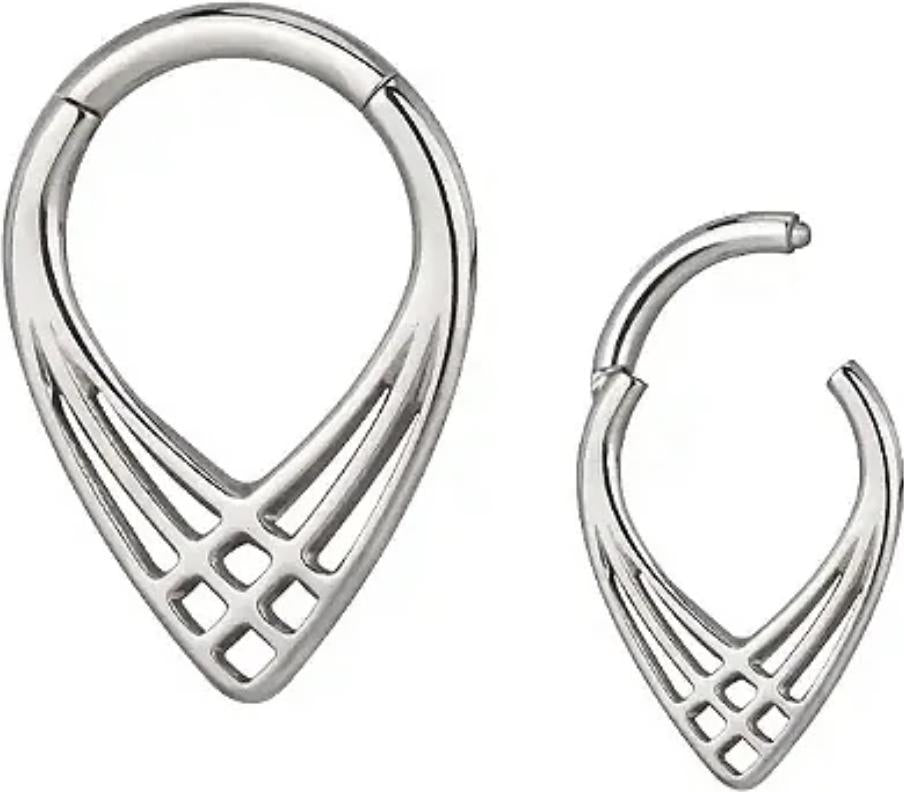 Titanium Triple Chevron Overlap Hinge Ring