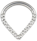 Titanium Hammered Chevron Hinge Ring