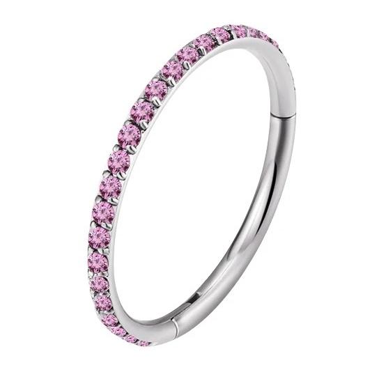 Titanium Hinge Ring with Side Pave CZ