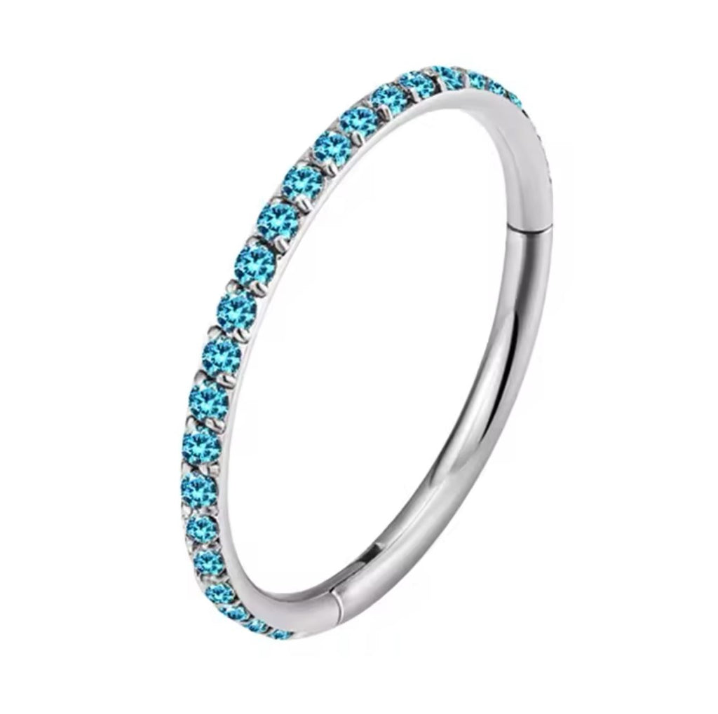 Titanium Hinge Ring with Side Pave CZ