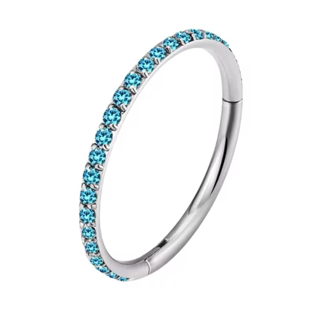 Titanium Hinge Ring with Side Pave CZ