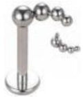 Internally Threaded Labret with Descending Arc 4 Balls
