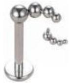 Internally Threaded Labret with Descending Arc 4 Balls