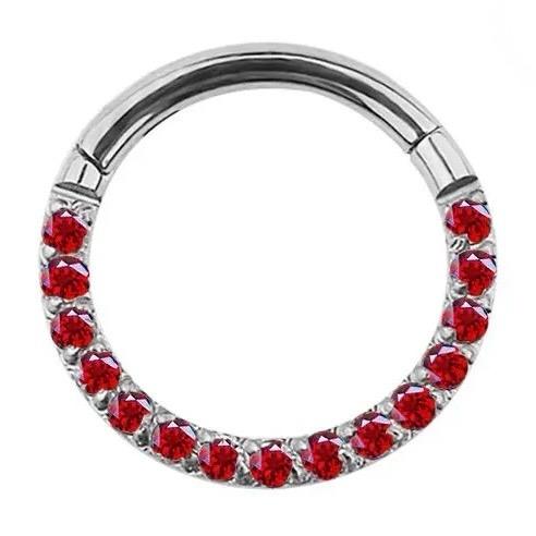 Titanium Hinge Ring with Front Pave CZ