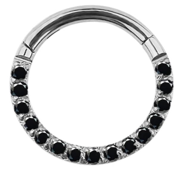 Titanium Hinge Ring with Front Pave CZ