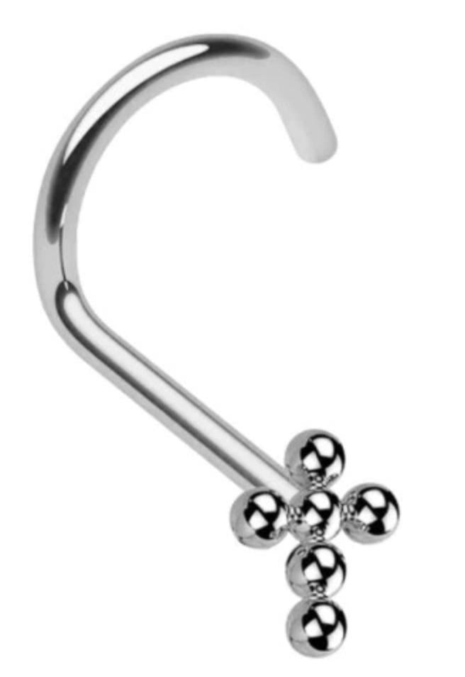 Nose Screw with Beads Cross