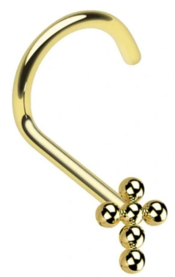 Nose Screw with Beads Cross