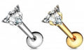 Internally Threaded Labret with Prong Triangle