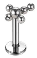 Internally Threaded Labret with Cross Shape Bead Cluster