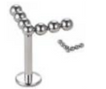 Internally Threaded Labret with 7 Balls Arrow Shape