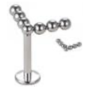 Internally Threaded Labret with 7 Balls Arrow Shape