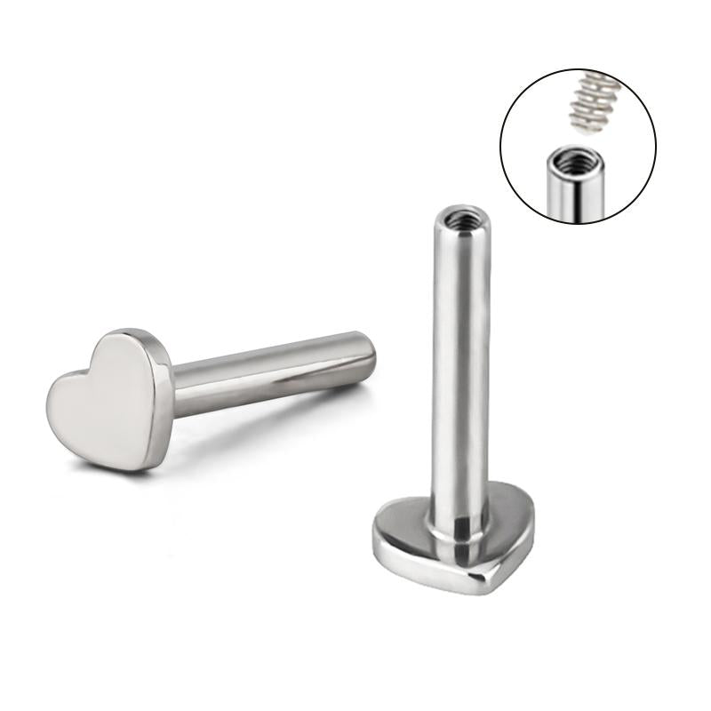 Internally Threaded Labret Heart Shape Base