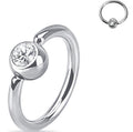 Captive Bead Ring with Clear CZ