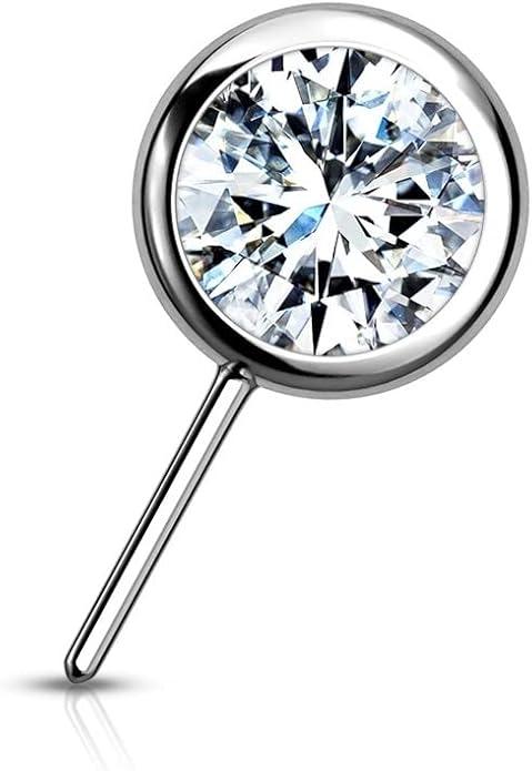 Threadless Side Bezel Set CZ