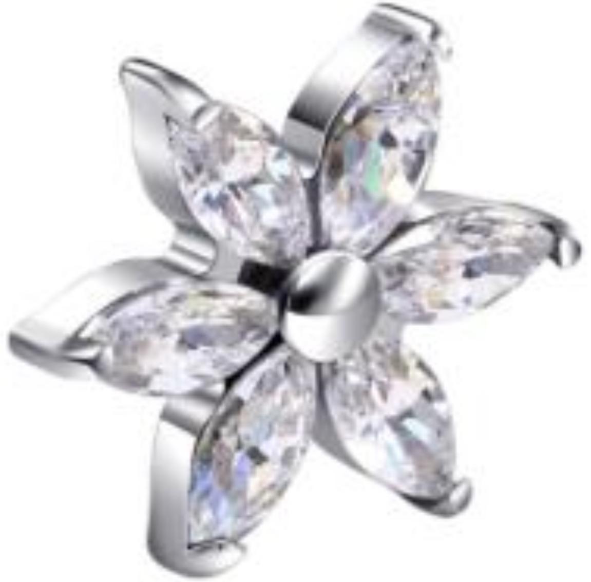 Threadless Marquise Flower CZ