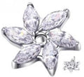 Threadless Marquise Flower Twist CZ