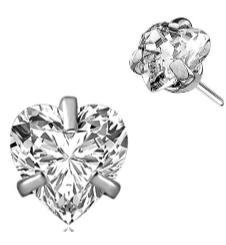 Threadless Prong Heart CZ