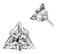 Threadless Prong Triangle CZ