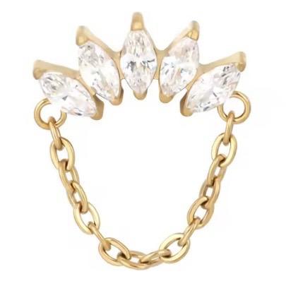 5 Marquise CZ Clutster with Dangled Chain