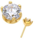 Threadless 14K Gold Crown Basket Prong