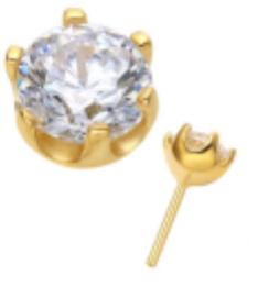 Threadless 14K Gold Crown Basket Prong