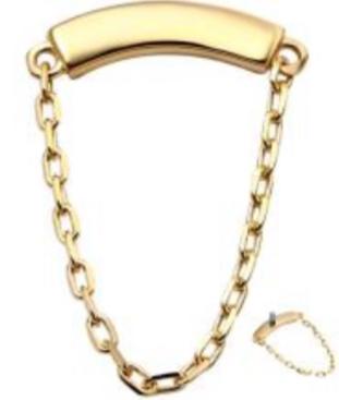 Internally Threaded 14K Gold Arc with Chain