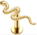 Threadless 14K Gold Labret with Snake End