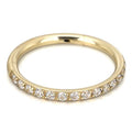 14K Gold Hinge Ring Side Pave CZ