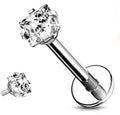 Internally Threaded Labret with Prong Square