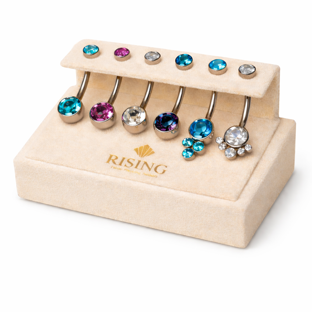 6 Piece Navel Jewelry Display
