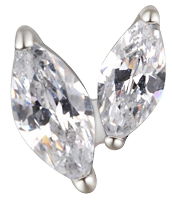 Two Staggered Marquise CZ