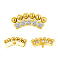 Double Row Arc Pave CZ and Bead Cluster