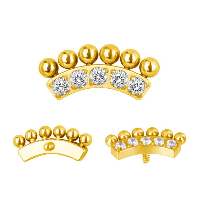 Double Row Arc Pave CZ and Bead Cluster