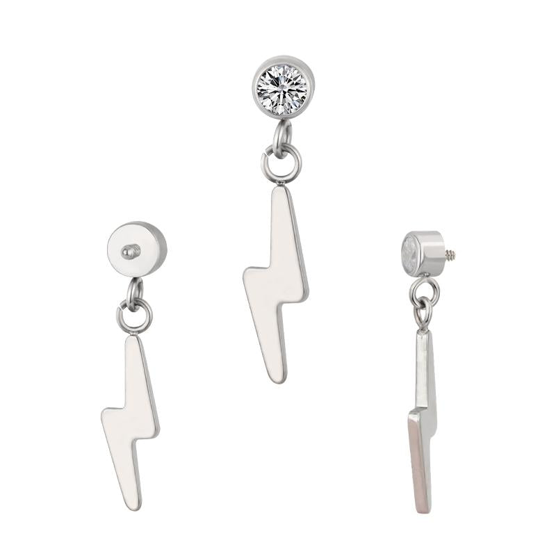 Round CZ with Thunder Dangle