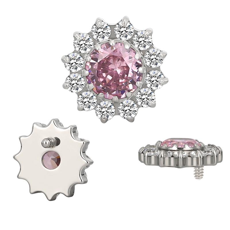 CZ Flower with Center Gem