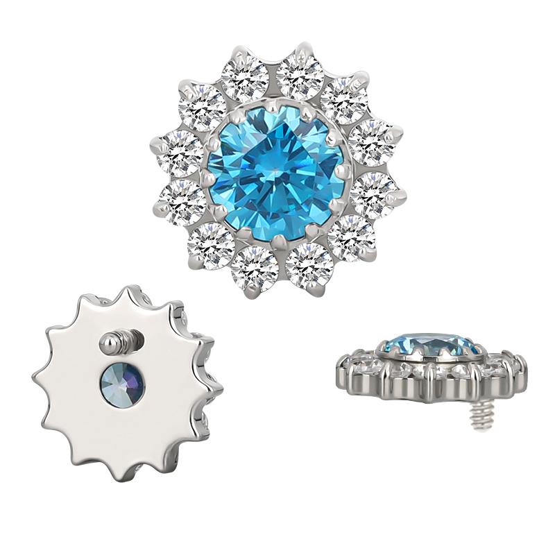CZ Flower with Center Gem
