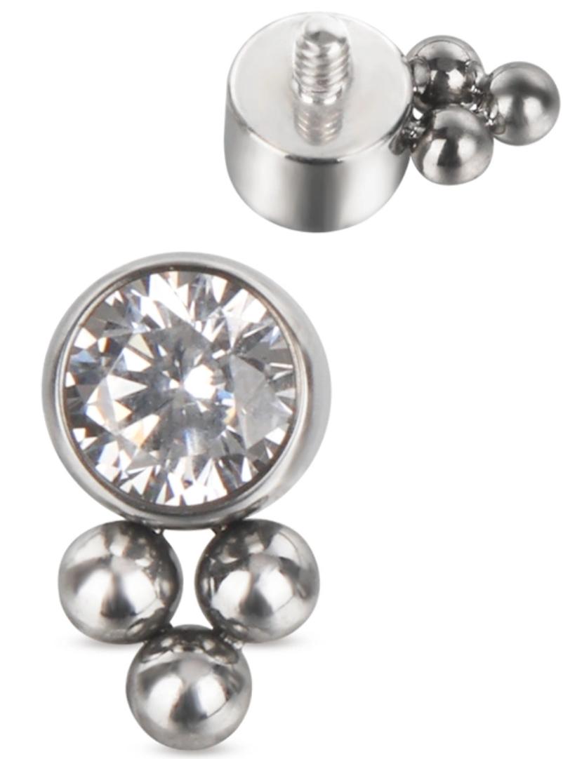 Bezel Set CZ with Bottom Tribead